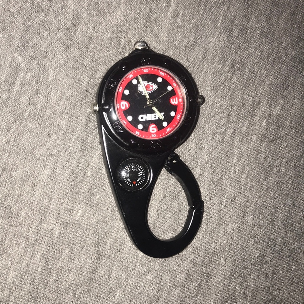 Kansas City chiefs clip on pocket watch
